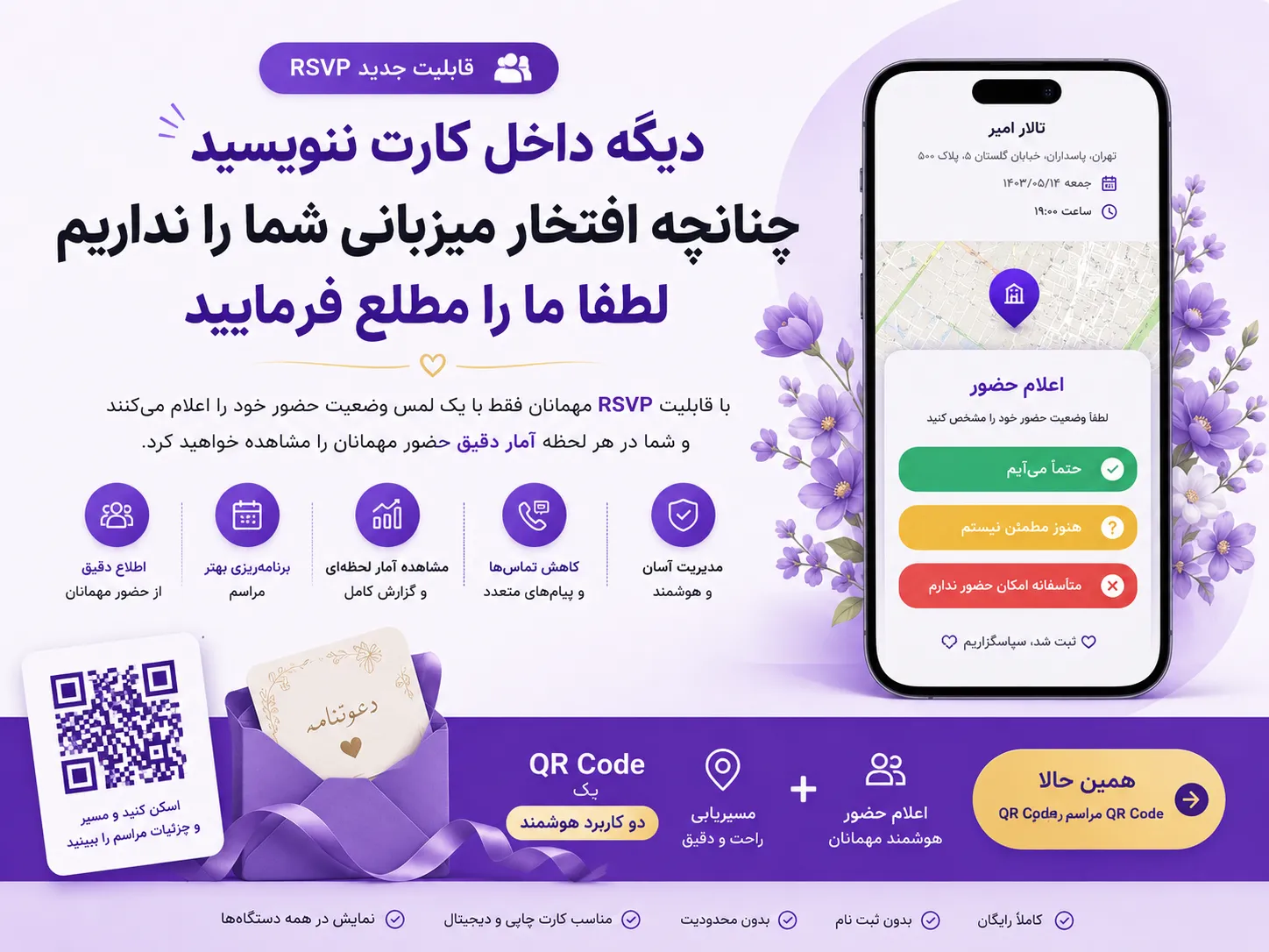 ساخت QRcode + RSVP برای دعوت مهمانها