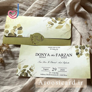 کارت عروسی کد M95 طرح کارت و لایی مونتاژ شده