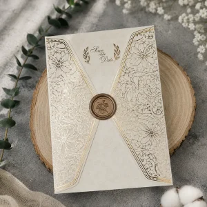 کارت عروسی ساده و شیک طلایی
