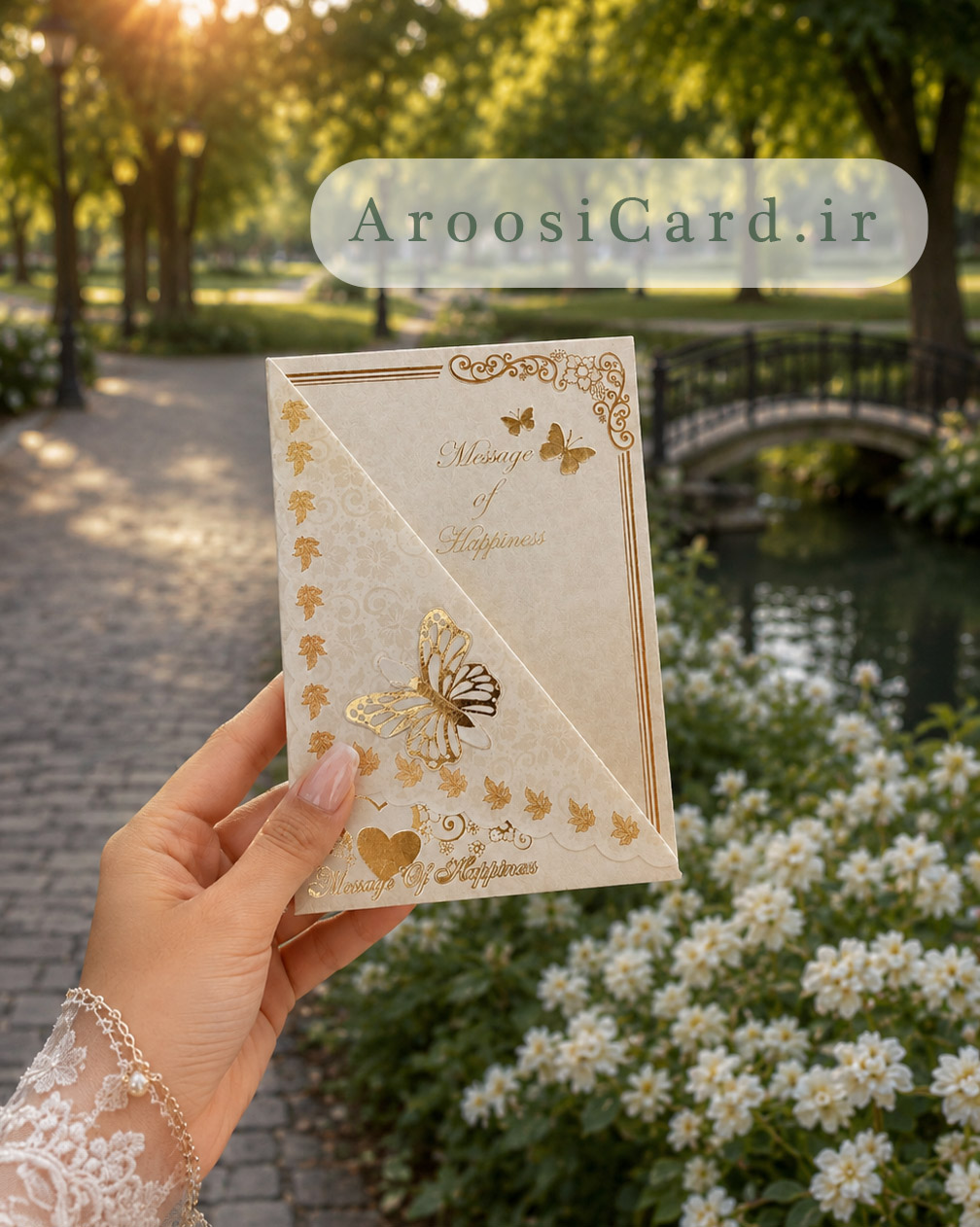 embossed-wedding-card-front کارت عروسی پروانه برجسته با چاپ و ارسال فوری