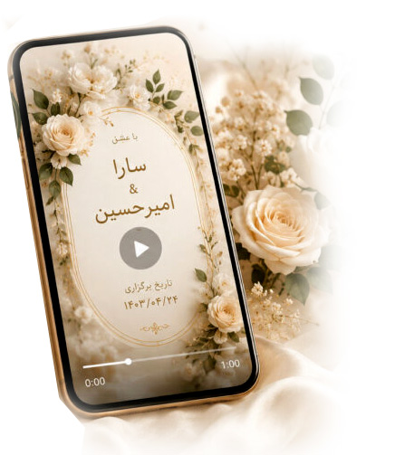 کارت عروسی دیجیتال به صورت عکس برای دعوت مهمانها توسط پیام رسان