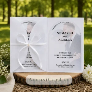 کارت عروسی لوکس مدل کالک روبان