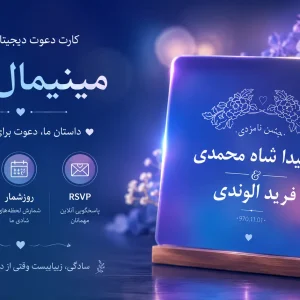 کارت دعوت دیجیتال «مینیمال آبی»
