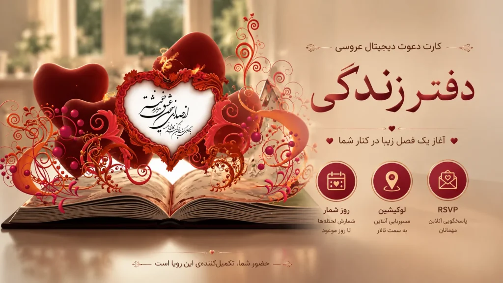 کارت عروسی دیجیتال «دفتر زندگی»