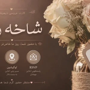 کارت عروسی دیجیتال «شاخه رز»