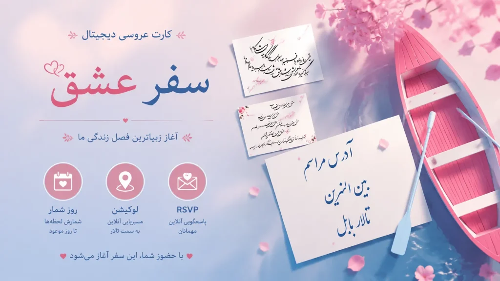 کارت عروسی دیجیتال سفر عشق