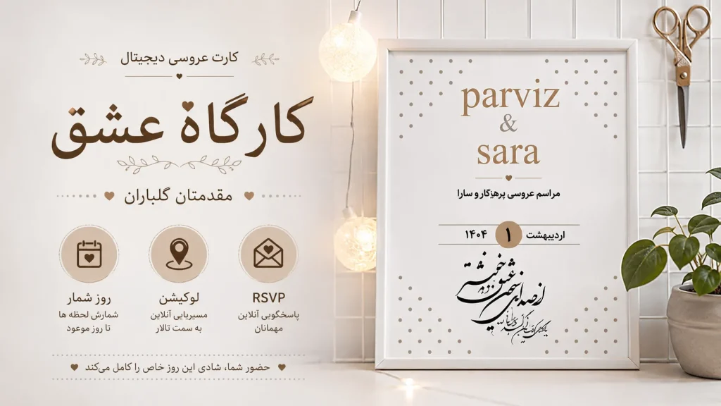 کارت عروسی دیجیتال کارگاه عشق