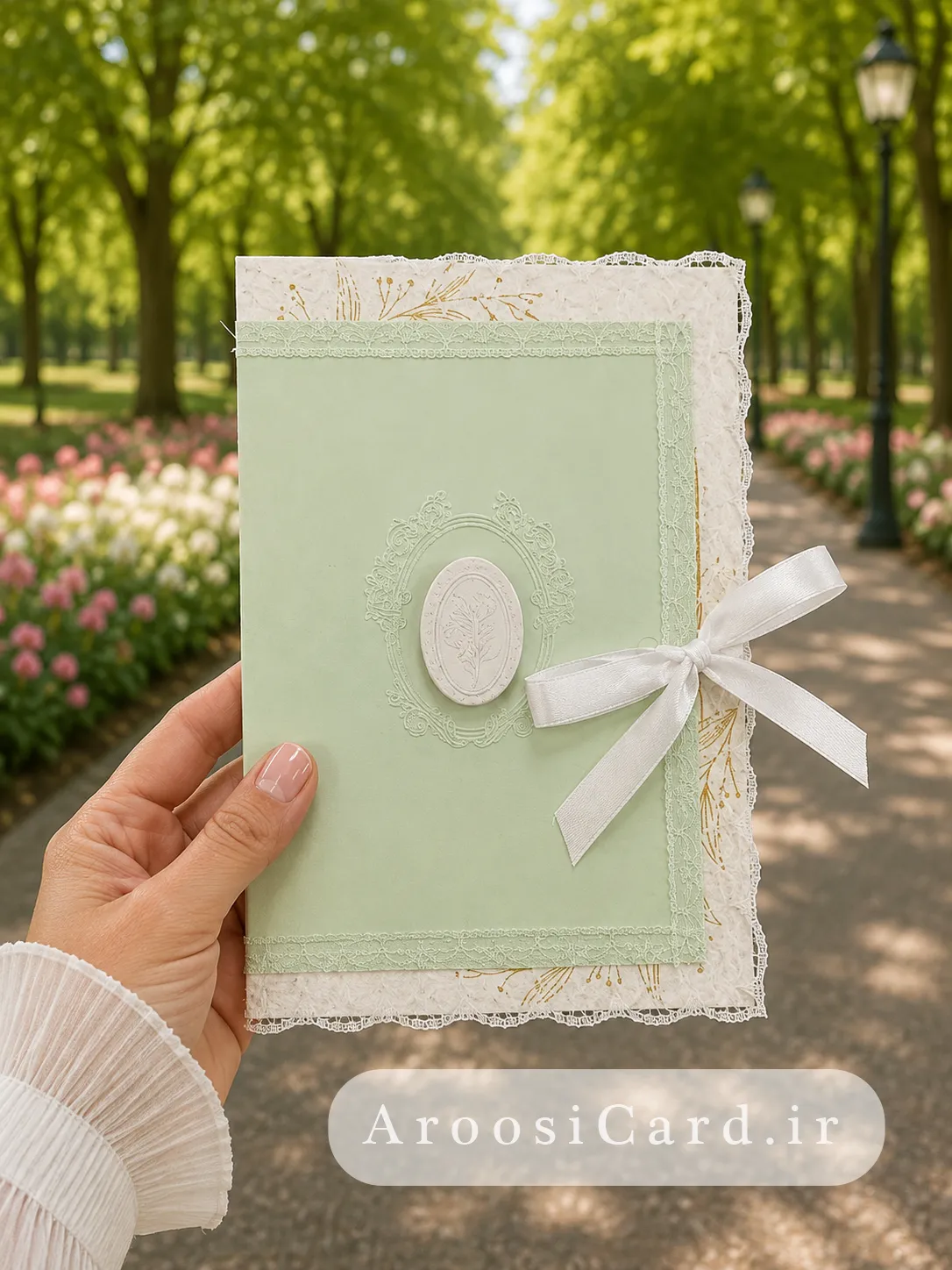 alora-dantelle-wedding-card-green_11zon کارت عروسی دانتل مدل الورا رنگ سبز