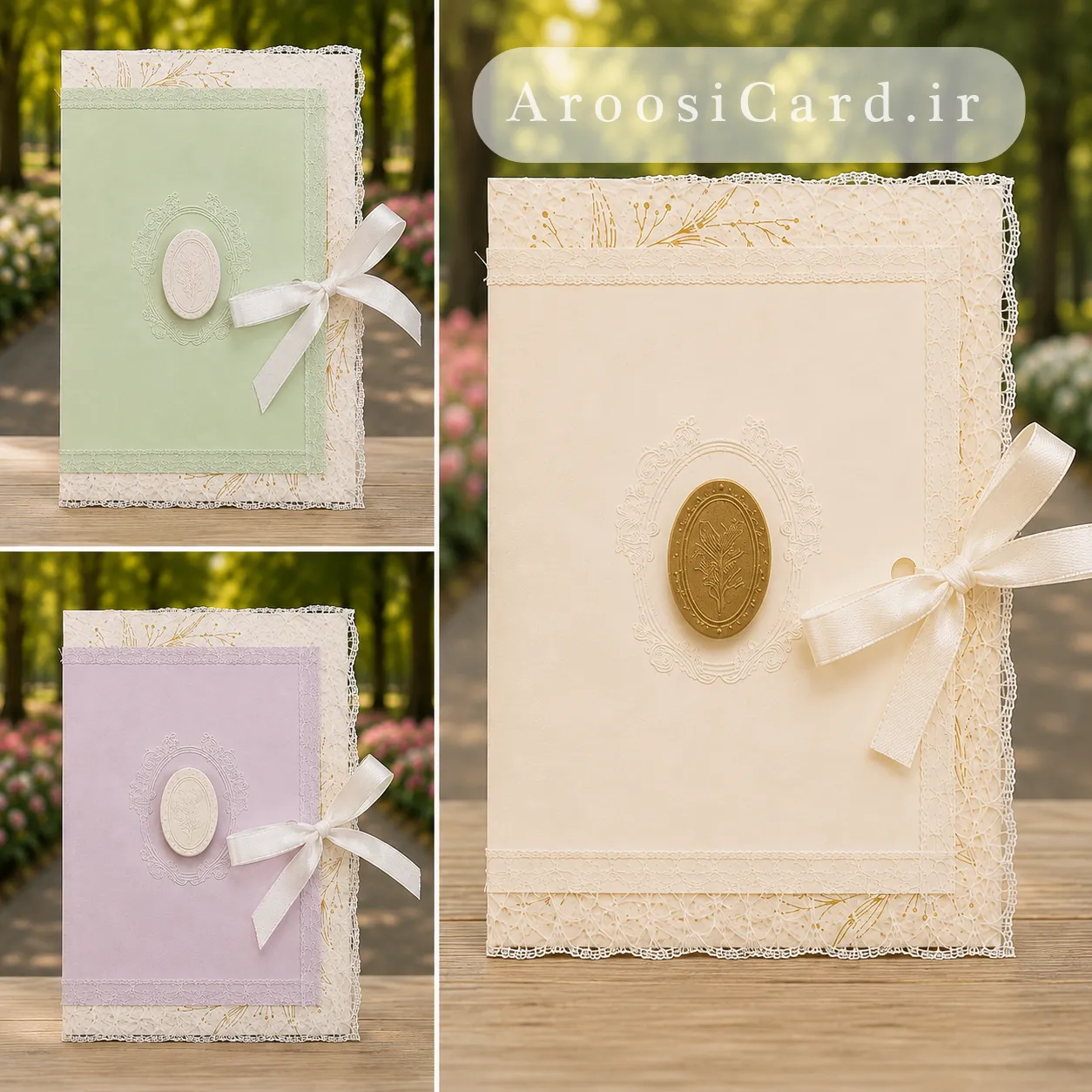 alora-dantelle-wedding-card کارت عروسی دانتل مدل الورا با حاشیه طلاکوب