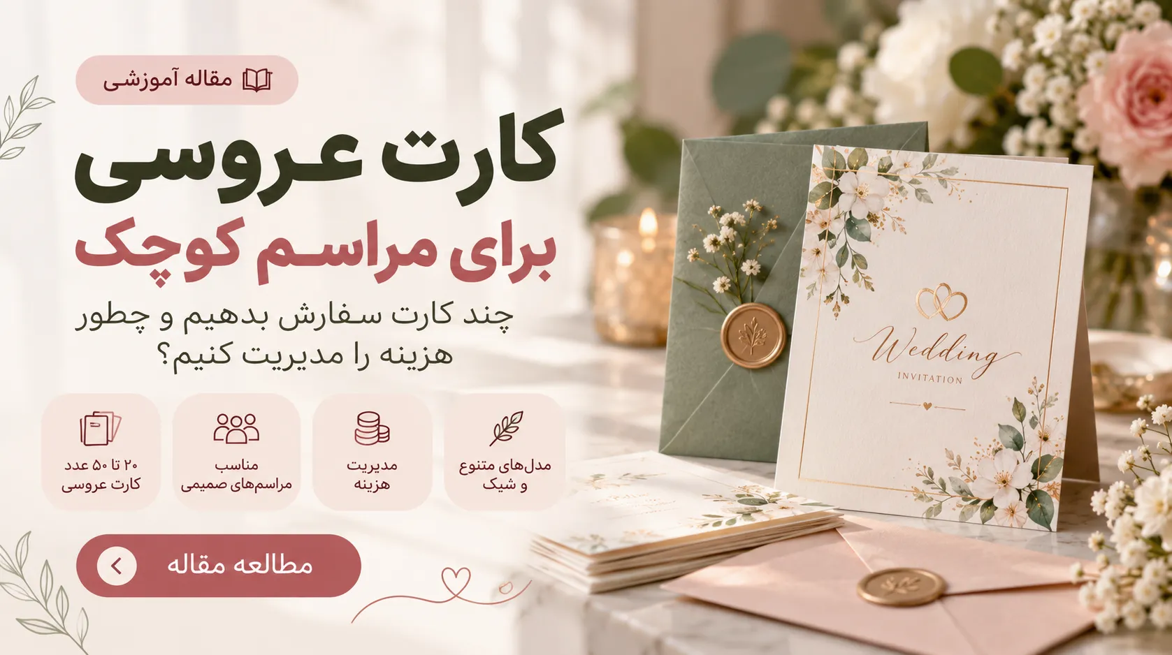 کارت عروسی برای مراسم کوچک