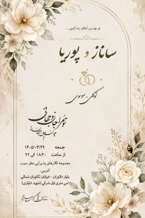 استوری کارت عروسی طرح رمانتیک گل یاس