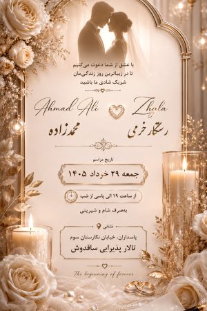 کارت عروسی دیجیتال طرح عهد جاودان